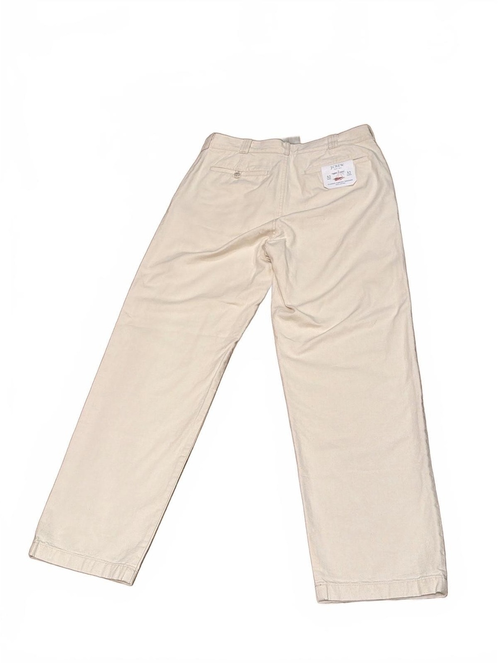 NWT JCrew Mens 32x32 Pants Cream Classic Canvas Trousers BW595 100 Cotton Chinos - Picture 6 of 12